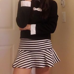 Navy and white striped mini skirt!!